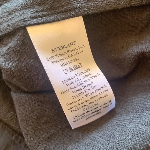 NWT EVERLANE The Gauze Off-the-Shoulder Dress Black S Smocked Bodice Fit & Flare - Picture 8 of 8